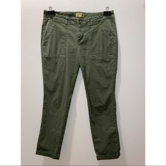 Old Navy Olive Green Jeans Straight Leg Size 8 - Picture 1 of 3